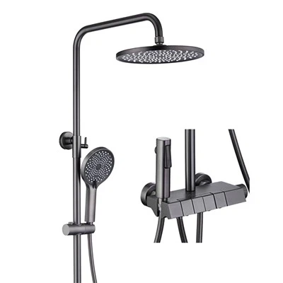 Gun Grey Piano Key Shower System